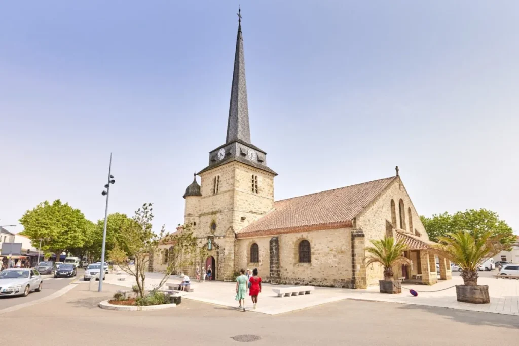 church in a village in pays de siant jean de monts in vendée