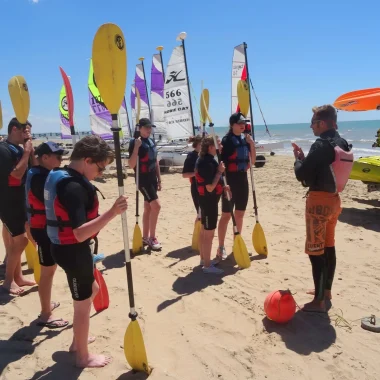 Session de kayak de mer pendant Planète beach à saint jean de monts