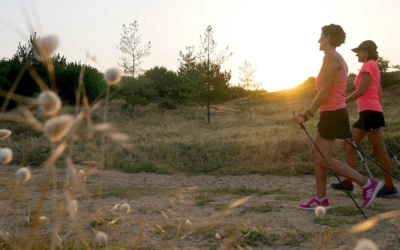 Marche nordique sur les dunes